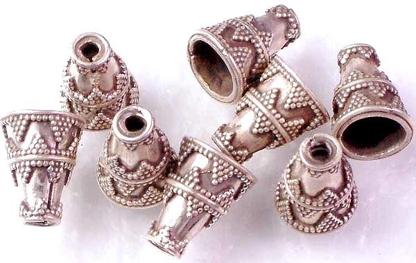Sterling Cone Caps with Filigree