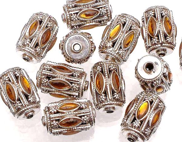 Sterling Cut Glass Beads