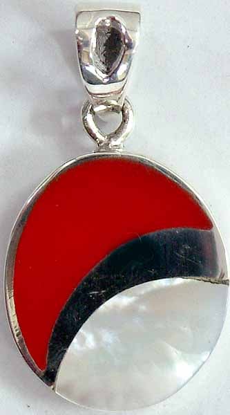 Sterling Pendant with Inlay of Shell
