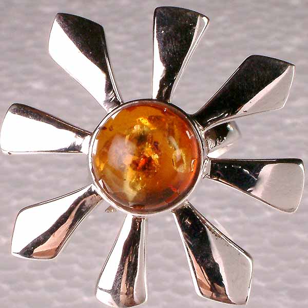 Sun Ring with Amber Core