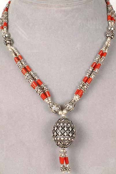 Three Strand Coral Necklace