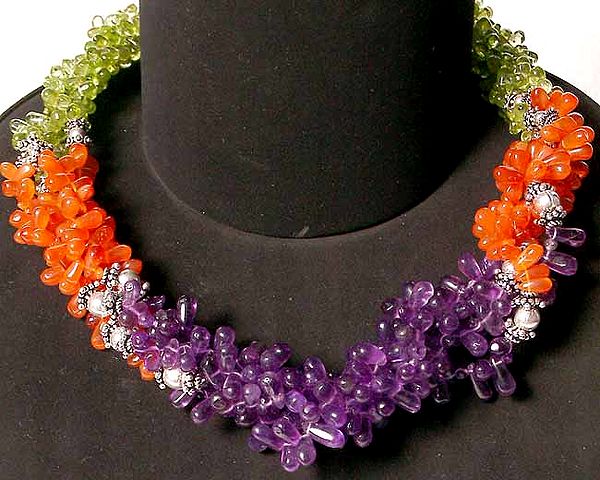 Tri-Color Bunch Necklace