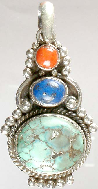 Tri-Color Pendant of Turquoise