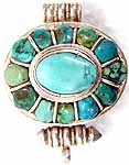 Turquoise Box Pendant from Nepal