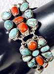 Turquoise Coral Link Bracelet