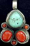 Turquoise Coral Pendant