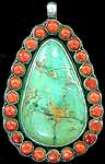 Turquoise Coral Pendant