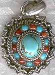 Turquoise Coral Pendant