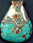 Turquoise Coral Pendant