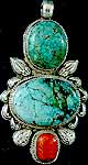 Turquoise Coral Pendant