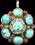 Turquoise Coral Pendant
