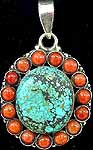 Turquoise Coral Pendant