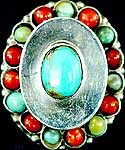 Turquoise Coral Poison Box Ring