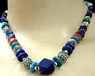 Turquoise CoralLapis Necklace