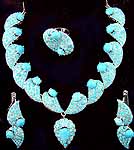 Turquoise Necklace Set with Ear Rings and Ring