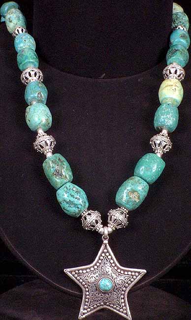 Turquoise Pentagram Necklace