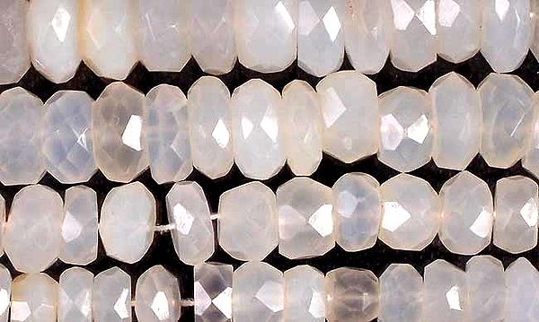 White Chalcedony Faceted Rondell