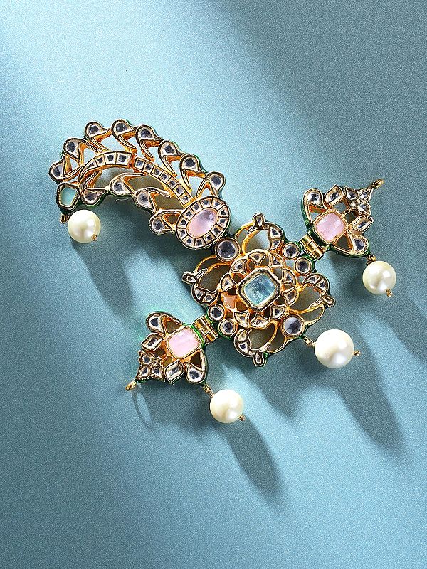 Bridal Kalangi with Polki Stones and Pearl Dangles