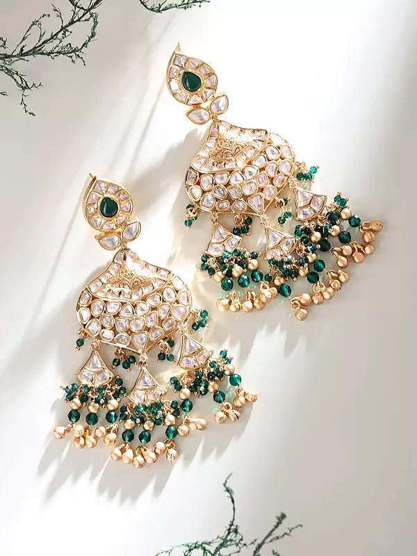 Kundan Stone Studded Ethnic Bridal Dangler Earrings