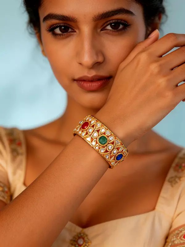 Navratna Kundan Meenakari Lacquer Bangle