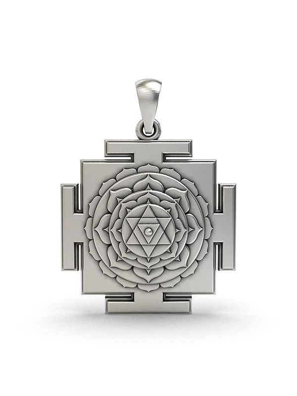 Baglamukhi Yantra Sterling Silver Pendant