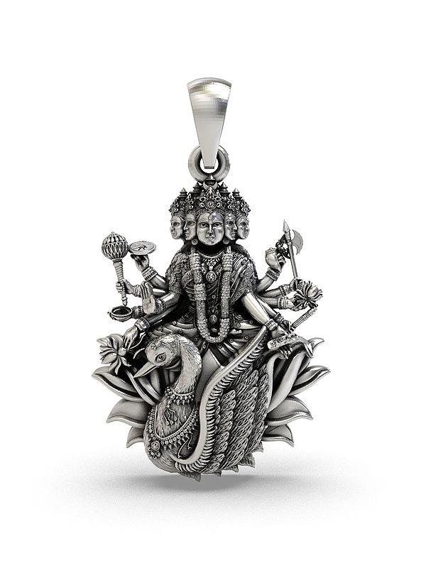 Goddess Gayatri Pendant in Sterling Silver