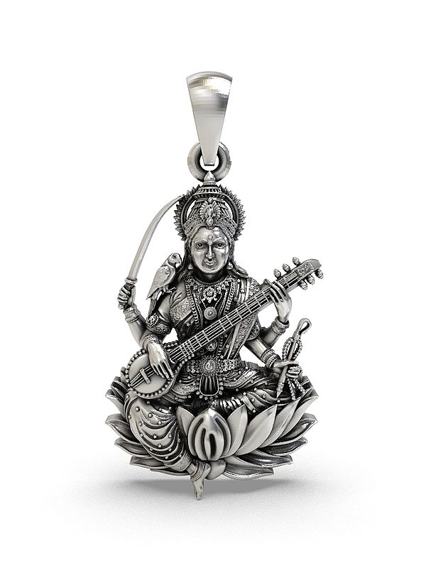 Sterling Silver Pendant of Goddess Matangi