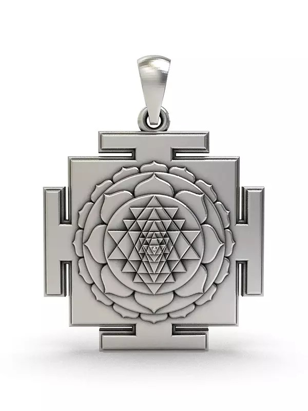 925 Silver Tripura Sundari Yantra Pendant