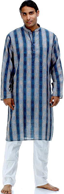 Blue Coarse Cotton Kurta Pajama