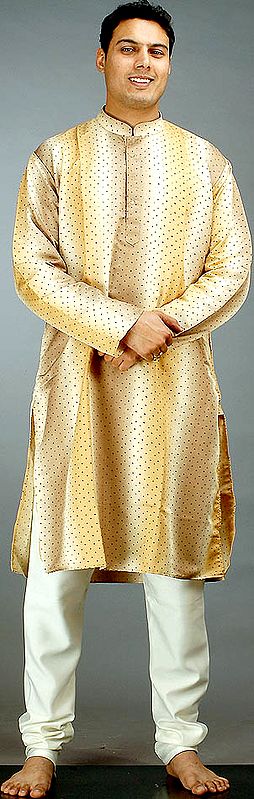 Brown Shaded Kurta Set with All-Over Print