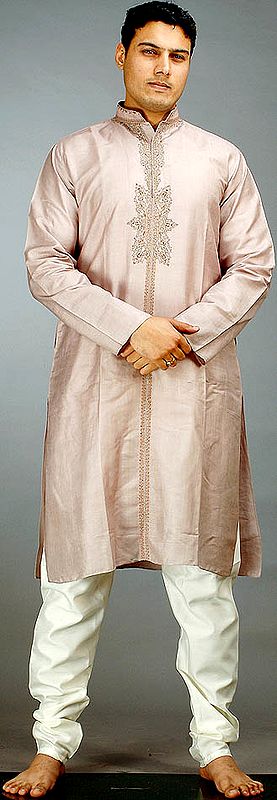 Gray Achkan with Embroidery