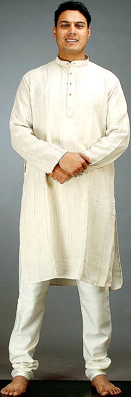 Gray Khadi Kurta Pajama Set