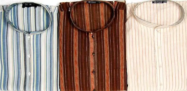 Lot of Three Pure Cotton Kurta Pajama Sets