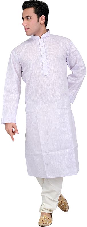 Kurta Pajama with Thread Embroidery on Neck