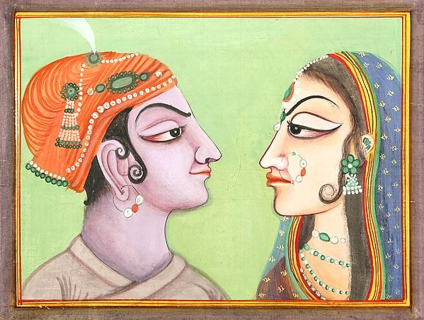Royal Couple Painting | Rajasthani Artwork