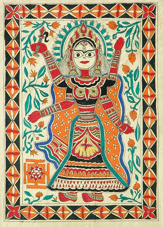 Mahavidya Bhuvaneshvari with Yantra