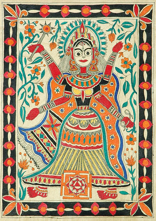 Goddess Bhairavi with Yantra
