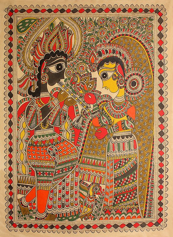 Fluting Krishna and Radha