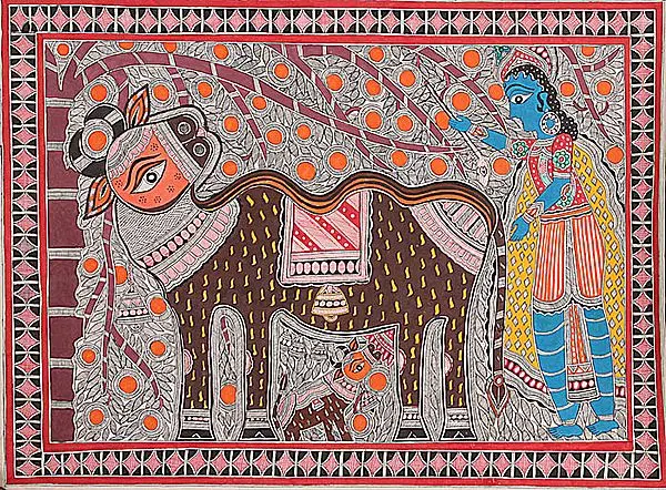 Krishna with Cow under the Tree