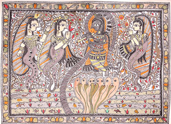 Lord Krishna Dancing on Kaliya Nag