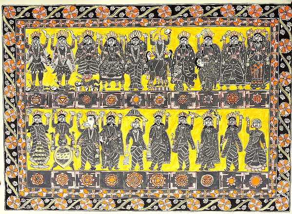 The Mahavidyas and Dasavatara Panel | Exotic India Art