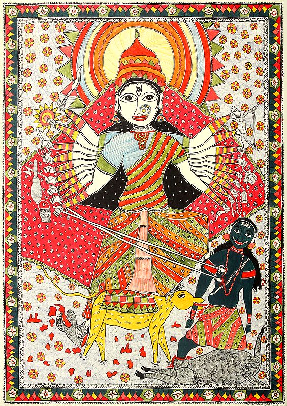 Goddess Durga Killing Mahishasura