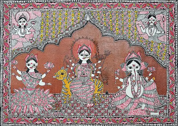 The Great Trinity - Lakshmi, Durga and Ganesha