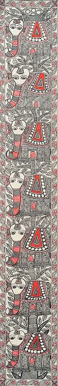 Decorated Elephants Panel