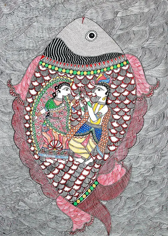 Radha-Krishna Within The Body Of a Fish