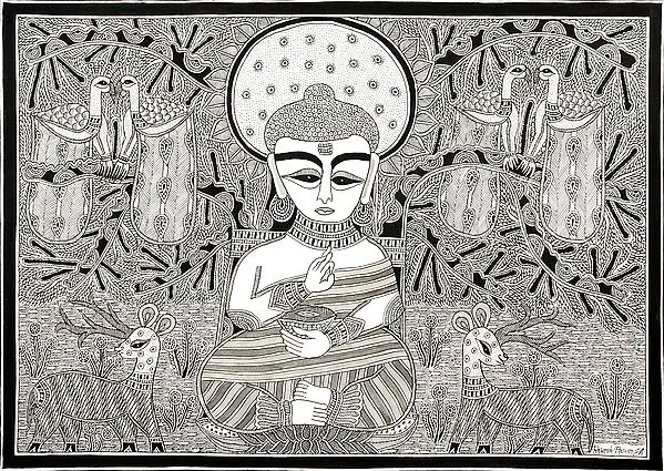 Vitarka Mudra Buddha, Seated In A Glade
