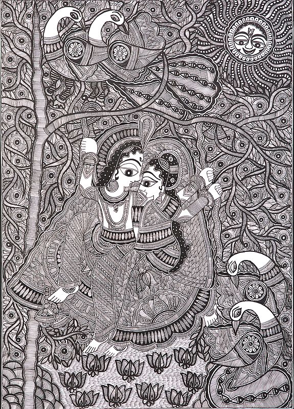 Radha and Krishna on Swing
