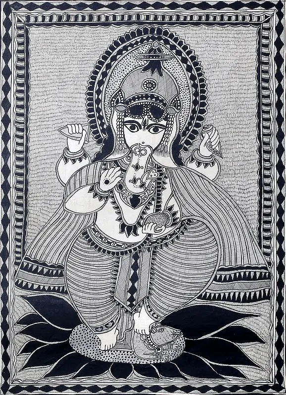 Bhagawan Ganesha Standing on His Mouse