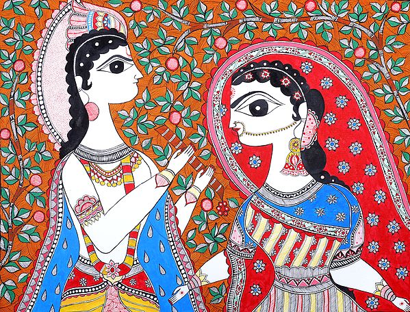 Krishna And Radha In Their Fondness