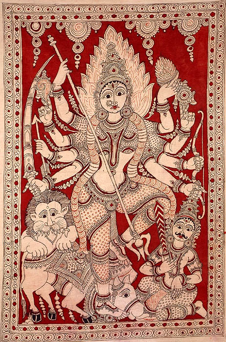 Goddess Durga Killing Demon Mahishasur